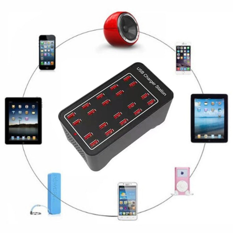 100W 20 USB Ports Fast Charger Station Smart Charger, AC 110-240V, Plug Size:UK Plug - free shipping - PMC TechLife - Order now!