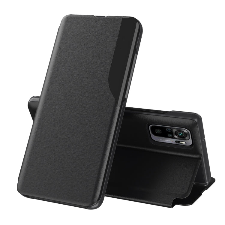 For Xiaomi Redmi Note10 4G / Note 10S Attraction Flip Holder Leather Phone Case(Black) - Xiaomi Cases by PMC TechLife | Online Shopping South Africa | PMC TechLife | Buy Now Pay Later Mobicred