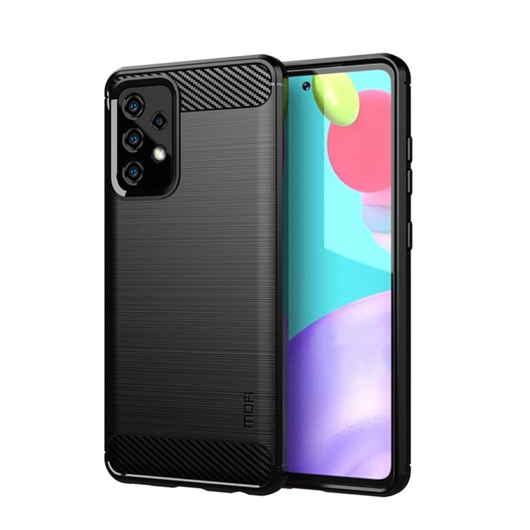 For Samsung Galaxy A52 5G/4G MOFI Gentleness Series Brushed Texture Carbon Fiber Soft TPU Case(Black) - free shipping - PMC TechLife - Order now!