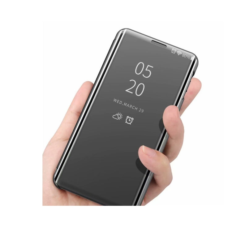 For Samsung Galaxy A52 5G/4G Plated Mirror Horizontal Flip Leather Case with Holder(Black) - free shipping - PMC TechLife - Order now!