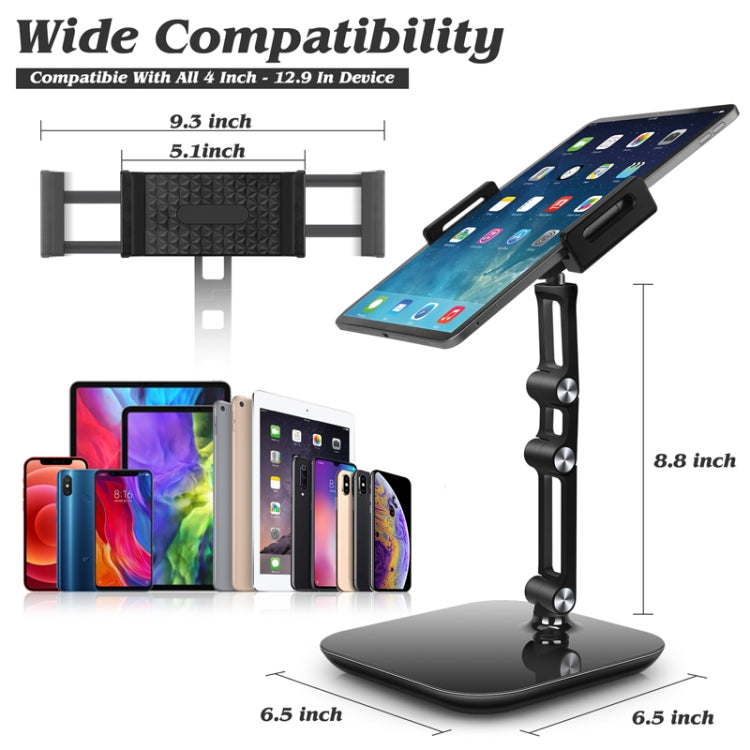 NS-06B Aluminum Alloy Foldable Adjustable Tablet Desk Stand for iPad, Huawei, Apple - Lazy Bracket by PMC TechLife | Online Shopping South Africa | PMC TechLife