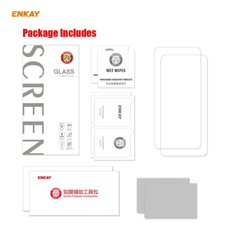 For Xiaomi Poco F3 2 PCS ENKAY Hat-Prince 0.26mm 9H 2.5D Curved Edge Tempered Glass Film -  by ENKAY | Online Shopping South Africa | PMC TechLife | Buy Now Pay Later Mobicred