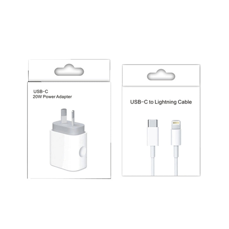 20W PD 3.0 Travel Fast Charger Power Adapter with USB-C / Type-C to 8 Pin Fast Charge Data Cable, AU Plug(1.5m) - free shipping - PMC TechLife - Order now!
