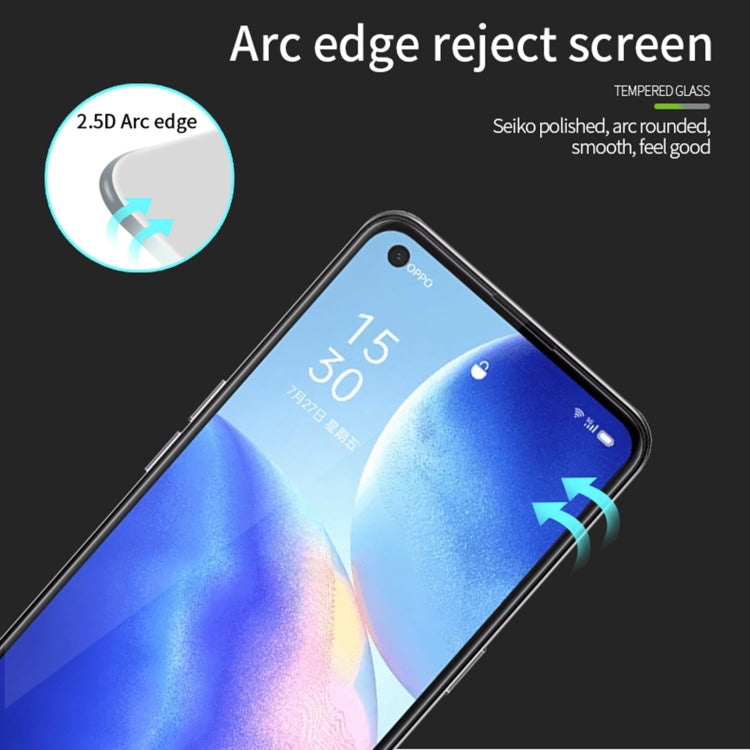 For OPPO Reno5 Z / A94 PINWUYO 9H 2.5D Full Screen Tempered Glass Film(Black) - OPPO Tempered Glass by PINWUYO | Online Shopping South Africa | PMC TechLife | Buy Now Pay Later Mobicred