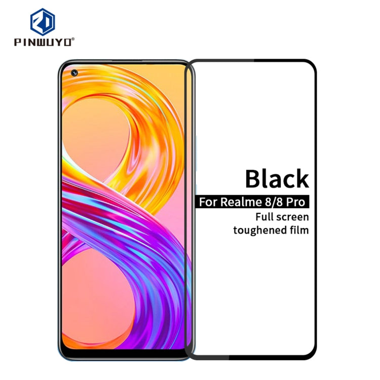 For OPPO Realme 8 / 8 Pro PINWUYO 9H 2.5D Full Screen Tempered Glass Film(Black) - Realme Tempered Glass by PINWUYO | Online Shopping South Africa | PMC TechLife | Buy Now Pay Later Mobicred