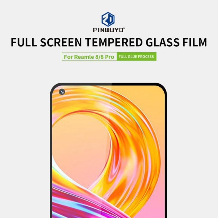 For OPPO Realme 8 / 8 Pro PINWUYO 9H 2.5D Full Screen Tempered Glass Film(Black) - Realme Tempered Glass by PINWUYO | Online Shopping South Africa | PMC TechLife | Buy Now Pay Later Mobicred