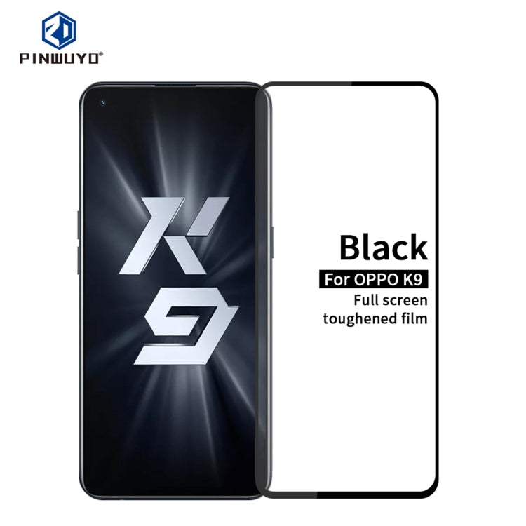 For OPPO K9 PINWUYO 9H 2.5D Full Screen Tempered Glass Film(Black) - OPPO Tempered Glass by PINWUYO | Online Shopping South Africa | PMC TechLife | Buy Now Pay Later Mobicred
