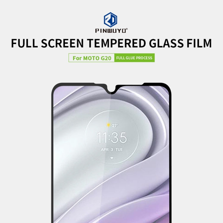 For Motorola Moto G20 PINWUYO 9H 2.5D Full Screen Tempered Glass Film(Black) - Motorola Tempered Glass by PINWUYO | Online Shopping South Africa | PMC TechLife | Buy Now Pay Later Mobicred