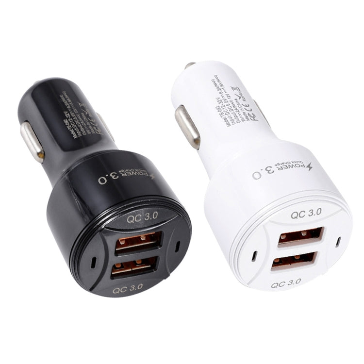 TE-092 36W Dual QC3.0 USB Fast Car Charger(White) - Car Charger by PMC TechLife | Online Shopping South Africa | PMC TechLife