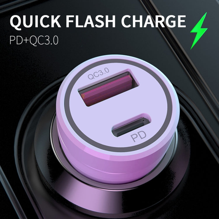 P21 Portable PD 20W + QC3.0 18W Dual Ports Fast Car Charger with USB to Type-C Cable Kit(Black) - Car Charger by PMC TechLife | Online Shopping South Africa | PMC TechLife