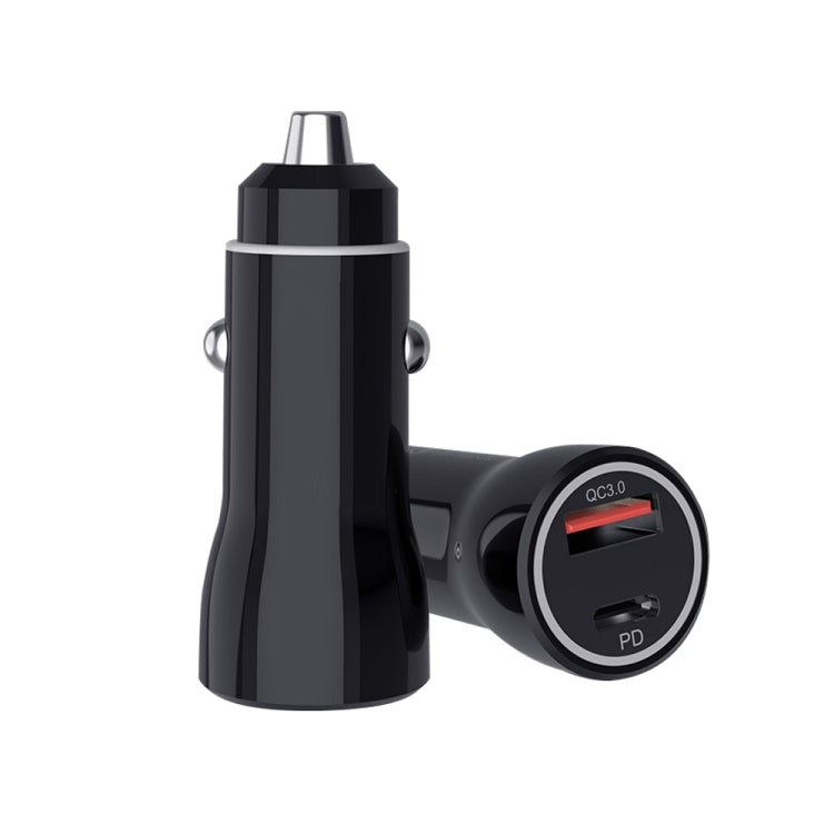 P21 PD 20W USB-C / Type-C + QC3.0 18W USB Fast Car Charger with USB-C / Type-C to USB-C / Type-C Data Cable Set(Black) - Car Charger by PMC TechLife | Online Shopping South Africa | PMC TechLife