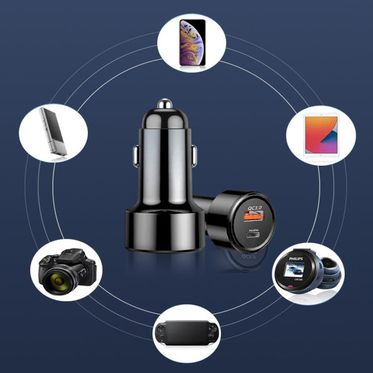 TE-P31 PD 20W USB-C / Type-C + QC3.0 18W USB Fast Car Charger(White) - Car Charger by PMC TechLife | Online Shopping South Africa | PMC TechLife