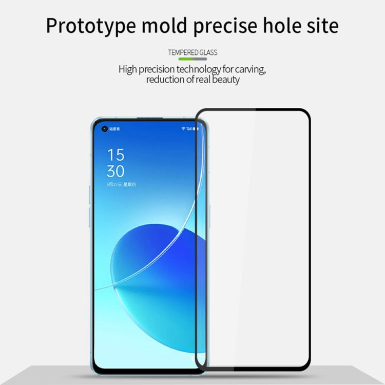For OPPO Reno6 PINWUYO 9H 2.5D Full Screen Tempered Glass Film(Black) - OPPO Tempered Glass by PINWUYO | Online Shopping South Africa | PMC TechLife | Buy Now Pay Later Mobicred