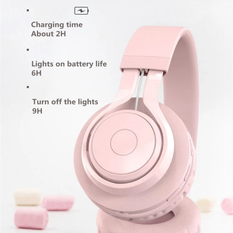BT06C Cute Wireless Bluetooth 5.0 Headset for Children with Microphone LED Light Suppport Aux-in(Apricot) - Headset & Headphone by PMC TechLife | Online Shopping South Africa | PMC TechLife