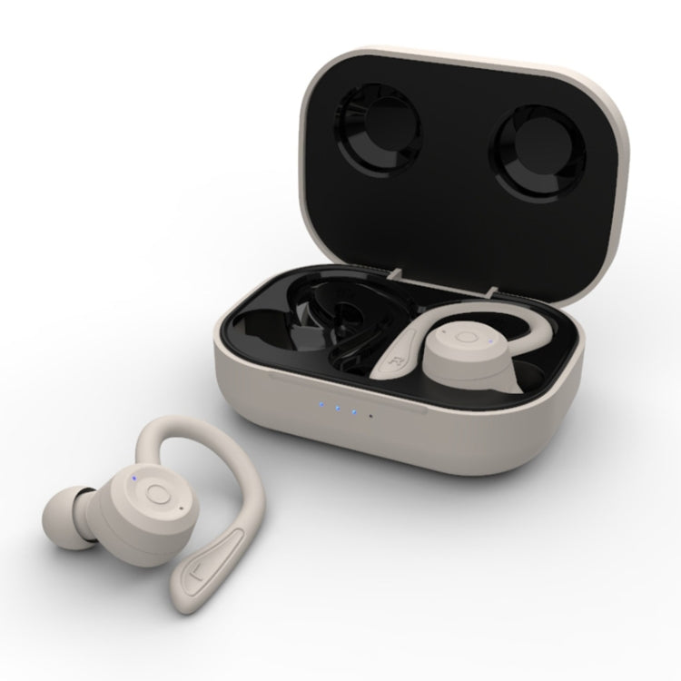 T20 TWS Bluetooth Hooks Wireless Sports Headphones with Charging Box IPX6 Waterproof Noise-cancelling Earphones(Gray) - Bluetooth Earphone by PMC TechLife | Online Shopping South Africa | PMC TechLife