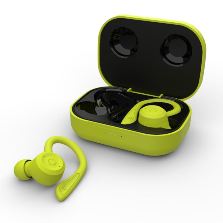 T20 TWS Bluetooth Hooks Wireless Sports Headphones with Charging Box IPX6 Waterproof Noise-cancelling Earphones(Green) - Bluetooth Earphone by PMC TechLife | Online Shopping South Africa | PMC TechLife