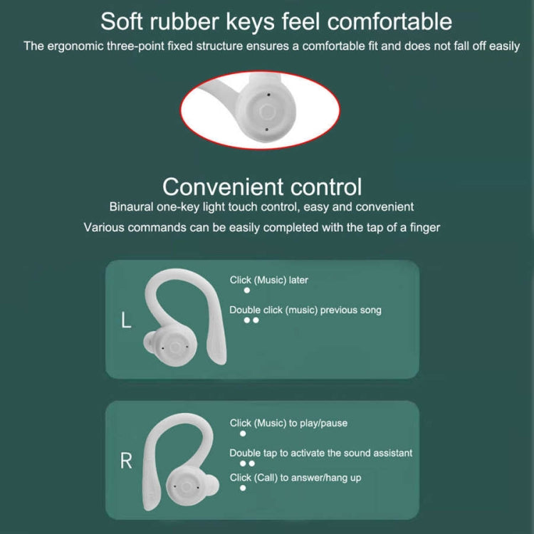 T20 TWS Bluetooth Hooks Wireless Sports Headphones with Charging Box IPX6 Waterproof Noise-cancelling Earphones(Orange) - Bluetooth Earphone by PMC TechLife | Online Shopping South Africa | PMC TechLife