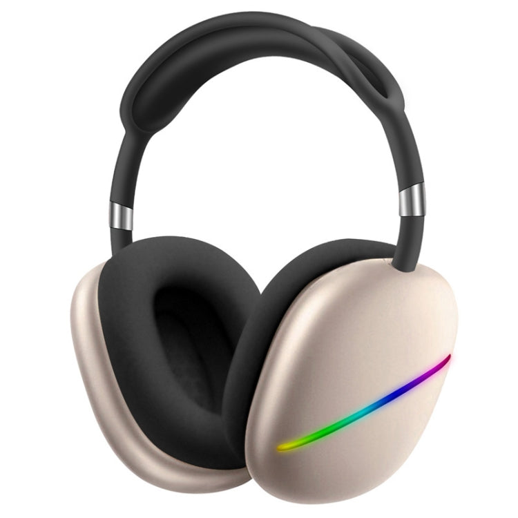 AKZ MAX10 Head-mounted RGB Wireless Bluetooth Music Headset With Microphone, Supports TF Card(Gold) - Headset & Headphone by PMC TechLife | Online Shopping South Africa | PMC TechLife