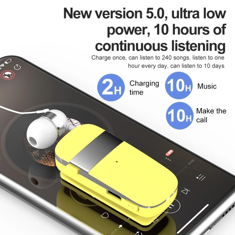 K53 Stereo Wireless Bluetooth Headset Calls Remind Vibration Wear-Clip Driver Auriculares Earphone For Phone(Yellow) - Bluetooth Earphone by PMC TechLife | Online Shopping South Africa | PMC TechLife