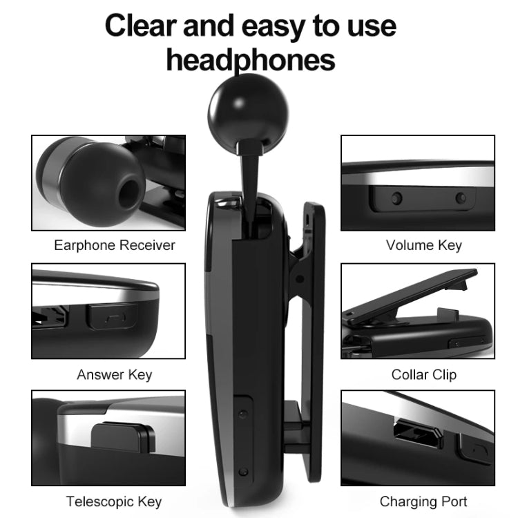 K53 Stereo Wireless Bluetooth Headset Calls Remind Vibration Wear-Clip Driver Auriculares Earphone For Phone(Yellow) - Bluetooth Earphone by PMC TechLife | Online Shopping South Africa | PMC TechLife