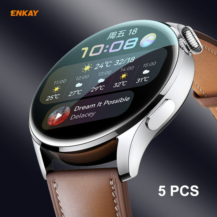 5 PCS For Huawei WATCH 3 46mm ENKAY Hat-Prince 3D Full Coverage Soft PC Edge + PMMA HD Screen Protector Film - Screen Protector by ENKAY | Online Shopping South Africa | PMC TechLife | Buy Now Pay Later Mobicred
