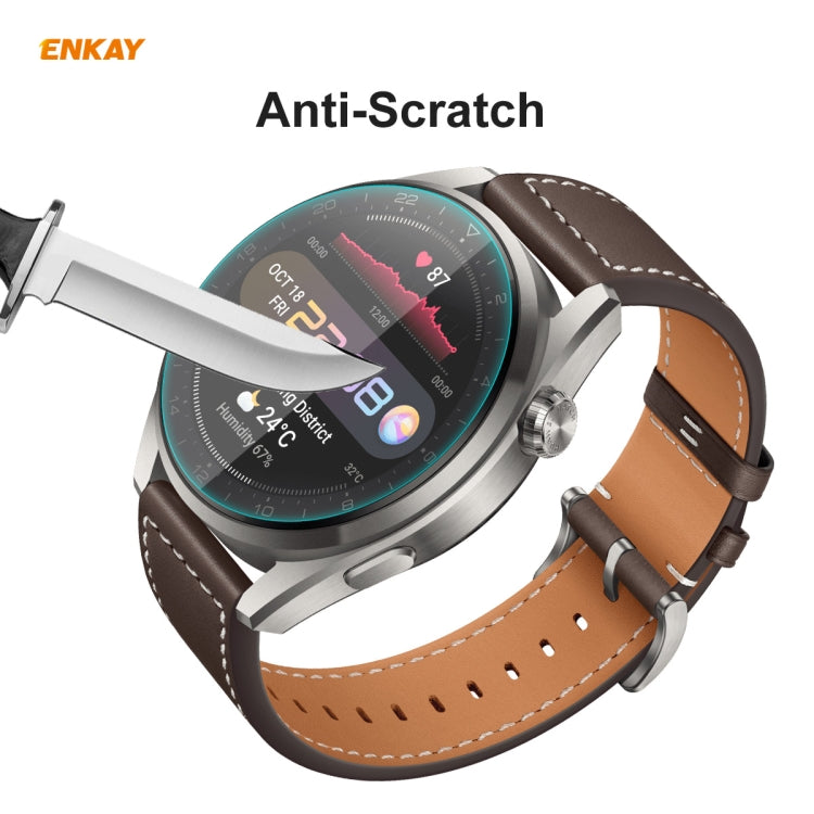 2 PCS For Huawei WATCH 3 Pro 48mm ENKAY Hat-Prince 0.2mm 9H 2.15D Curved Edge Tempered Glass Screen Protector Watch Film - Screen Protector by ENKAY | Online Shopping South Africa | PMC TechLife | Buy Now Pay Later Mobicred