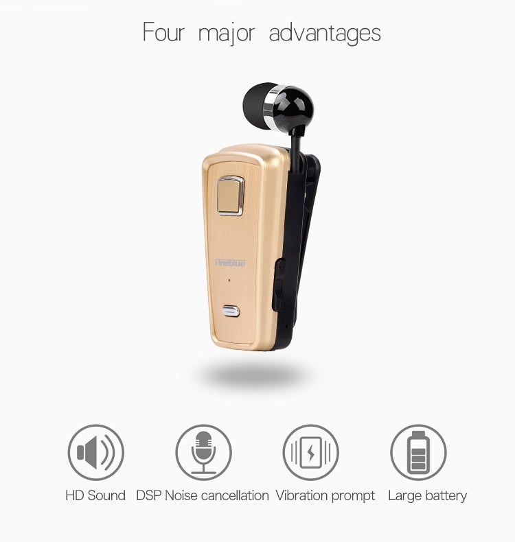 Fineblue F980 CSR4.1 Retractable Cable Caller Vibration Reminder Anti-theft Bluetooth Headset - Bluetooth Earphone by Fineblue | Online Shopping South Africa | PMC TechLife | Buy Now Pay Later Mobicred