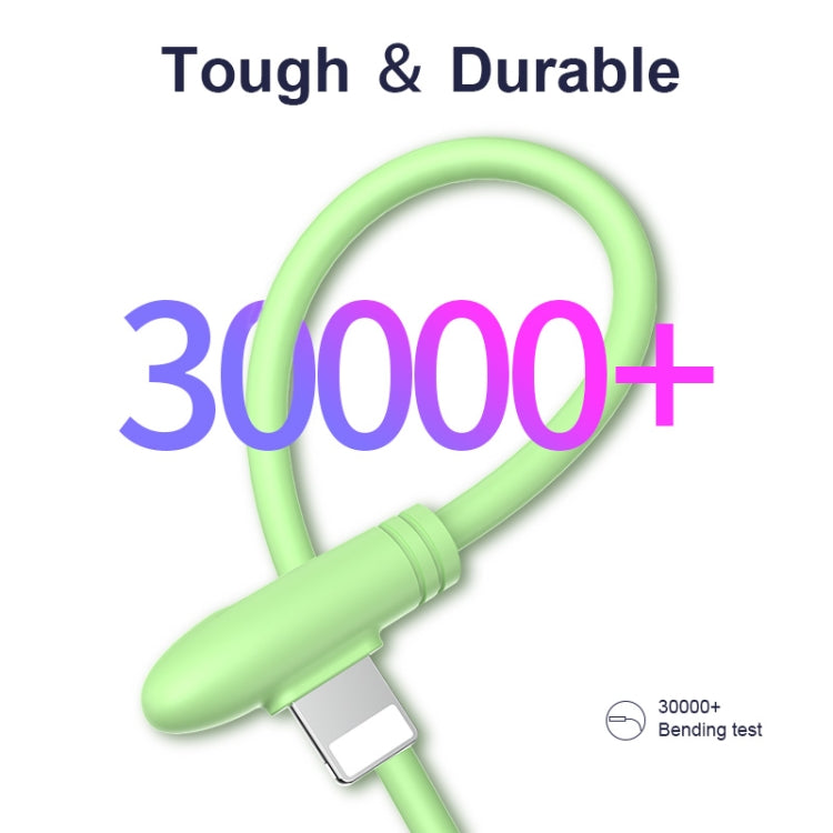 ENKAY Hat-Prince ENK-CB211 2.4A USB to 8 Pin 90 Degree Elbow Silicone Data Sync Fast Charging Cable, Cable Length: 1.8m(Purple) - Normal Style Cable by ENKAY | Online Shopping South Africa | PMC TechLife | Buy Now Pay Later Mobicred