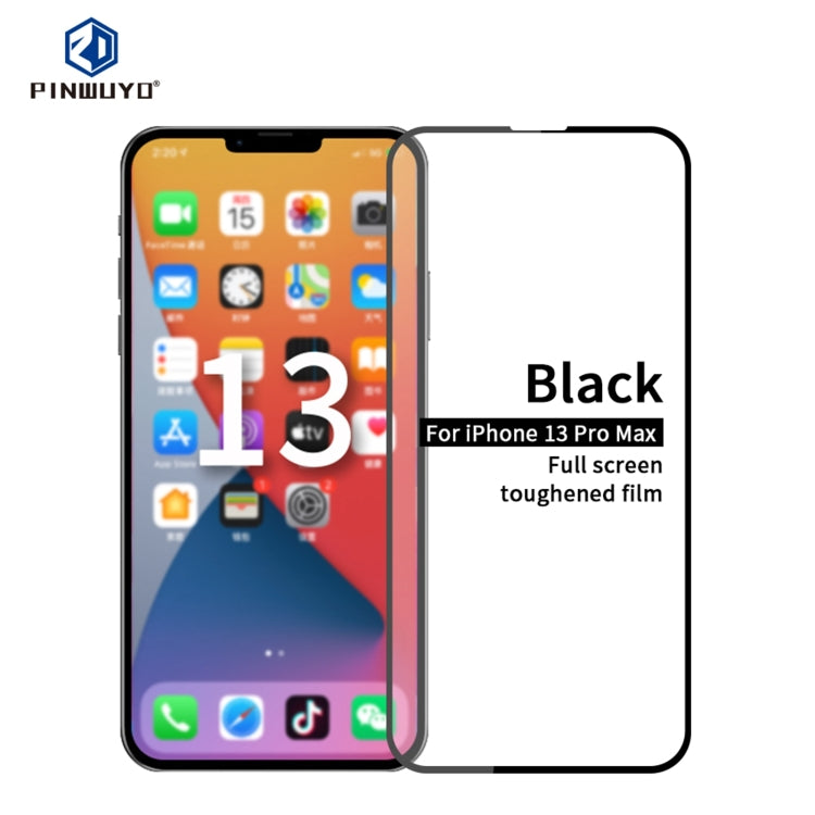 For iPhone 13 Pro Max PINWUYO 9H 2.5D Full Screen Tempered Glass Film (Black) - free shipping - PMC TechLife - Order now!