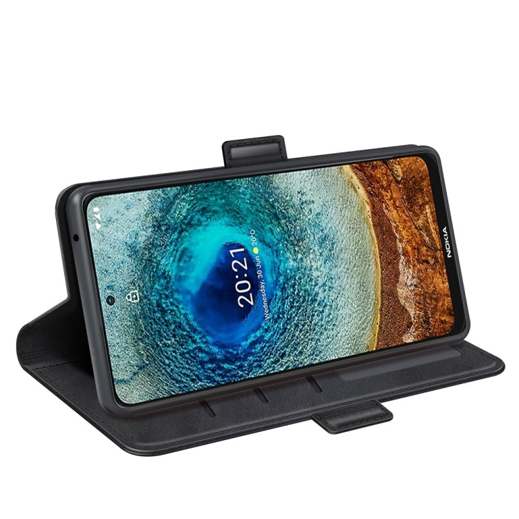For Nokia X10/X20 Dual-side Magnetic Buckle Horizontal Flip Leather Case with Holder & Card Slots & Wallet(Black) - Nokia Cases by PMC TechLife | Online Shopping South Africa | PMC TechLife | Buy Now Pay Later Mobicred