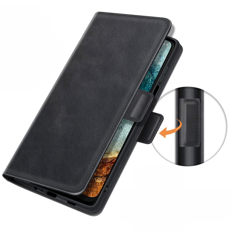 For Nokia X10/X20 Dual-side Magnetic Buckle Horizontal Flip Leather Case with Holder & Card Slots & Wallet(Black) - Nokia Cases by PMC TechLife | Online Shopping South Africa | PMC TechLife | Buy Now Pay Later Mobicred