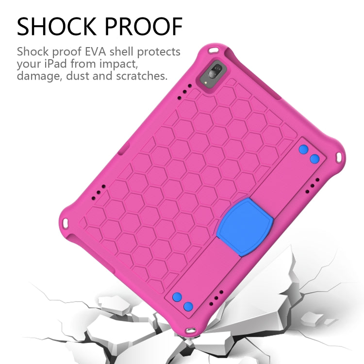 For Lenovo Tab M10 TB-X505X/F Honeycomb Design EVA + PC Material Four Corner Anti Falling Flat Protective Shell with Strap(RoseRed+Blue) - free shipping - PMC TechLife - Order now!