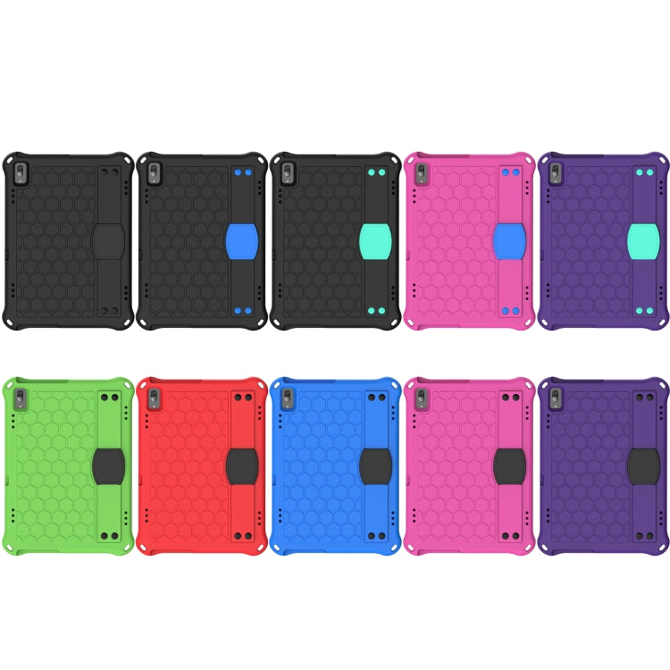 For Lenovo Tab M10 TB-X505X/F Honeycomb Design EVA + PC Material Four Corner Anti Falling Flat Protective Shell with Strap(RoseRed+Blue) - free shipping - PMC TechLife - Order now!