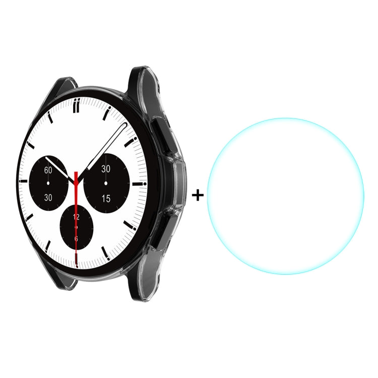 For Samsung Galaxy Watch4 Classic 42mm ENKAY Hat-Prince Full Coverage Transparent Soft Case TPU HD Clear Cover + Tempered Glass Protector - Watch Cases by ENKAY | Online Shopping South Africa | PMC TechLife | Buy Now Pay Later Mobicred