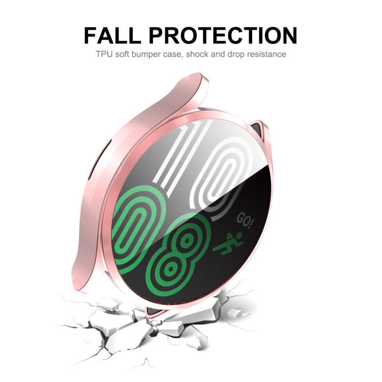 For Samsung Galaxy Watch4 44mm ENKAY Hat-Prince Full Coverage Electroplated Soft TPU Case with Screen Protection(Rose Gold) - Screen Protector by ENKAY | Online Shopping South Africa | PMC TechLife | Buy Now Pay Later Mobicred
