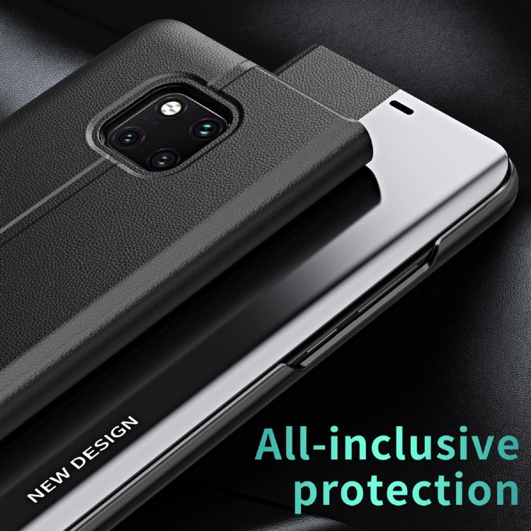 For Huawei P30 Pro Side Electroplated Dormant Ultra-Thin Horizontal Flip Leather Case with Holder(Black) - Huawei Cases by PMC TechLife | Online Shopping South Africa | PMC TechLife | Buy Now Pay Later Mobicred