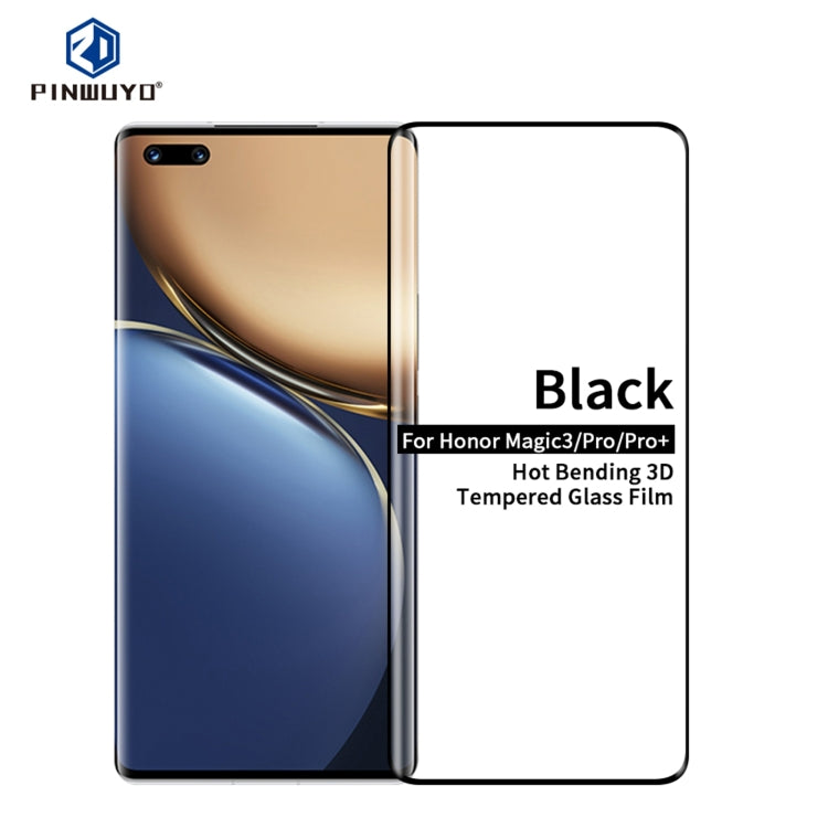 For Honor Magic 3 / Magic 3 Pro PINWUYO 9H 3D Hot Bending Tempered Glass Film(Black) - free shipping - PMC TechLife - Order now!
