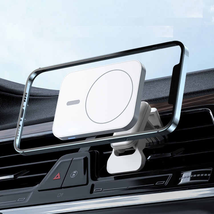 W-987 Magnetic Suction 15W Wireless Charger Car Air Outlet Bracket for iPhone and other Smart Phones(White) - Wireless Charger Holders by PMC TechLife | Online Shopping South Africa | PMC TechLife
