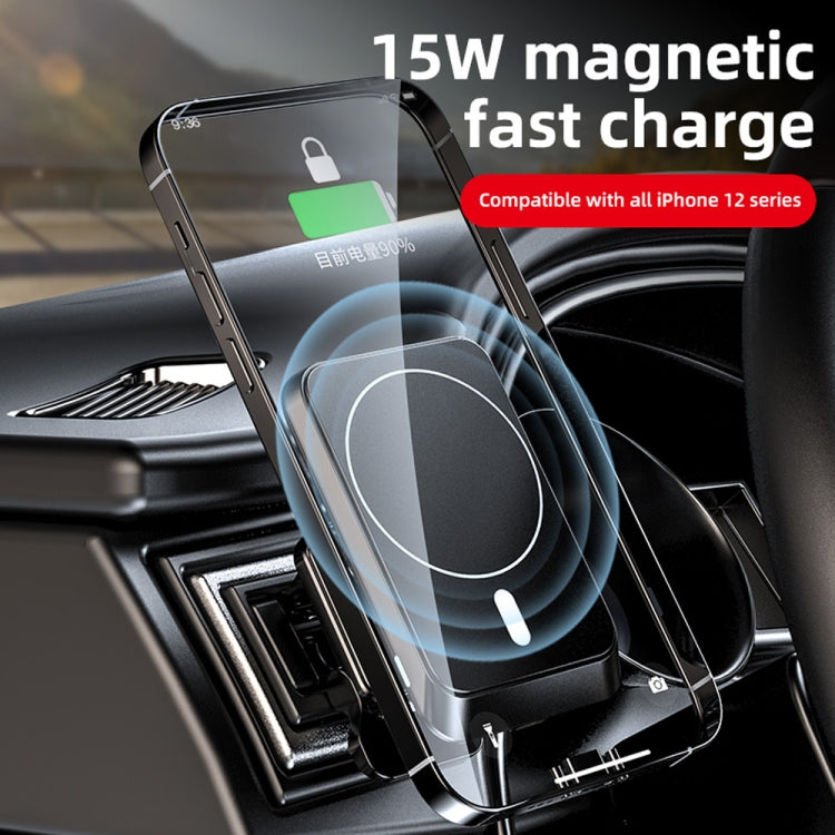W-987 Magnetic Suction 15W Wireless Charger Car Air Outlet Bracket for iPhone and other Smart Phones(White) - Wireless Charger Holders by PMC TechLife | Online Shopping South Africa | PMC TechLife