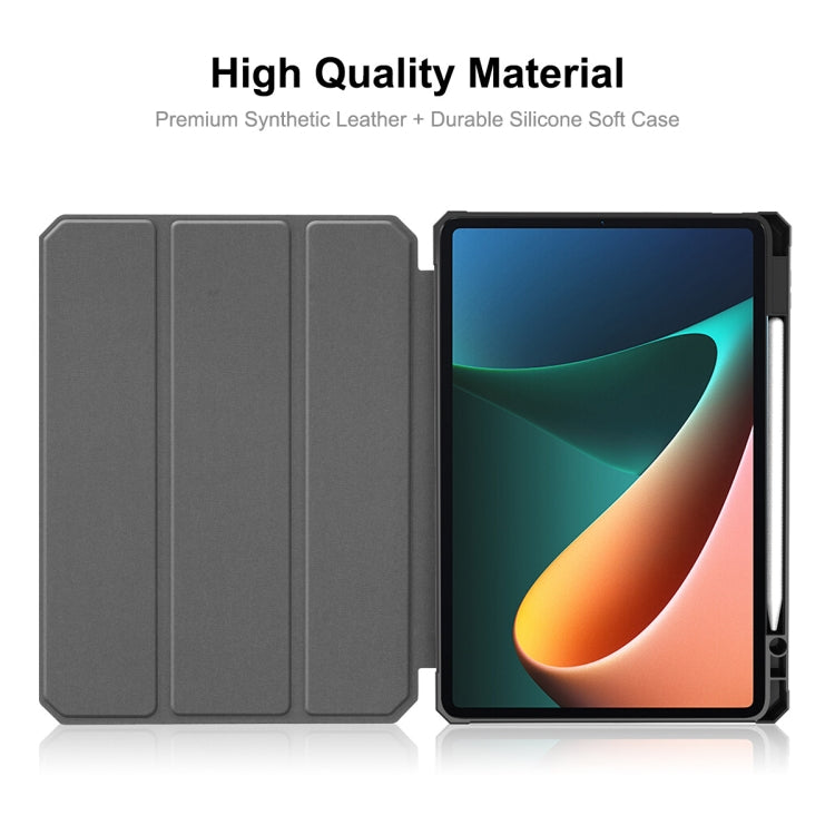 For Xiaomi Mi Pad 5 / 5 Pro ENKAY Custer Texture Horizontal Flip PU+TPU Leather Case with Three-folding Holder & Sleep / Wake-up Function & Pen Holder(Dark Blue) - free shipping - PMC TechLife - Order now!