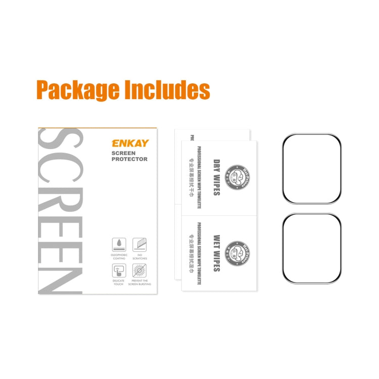 2 PCS ENKAY Hat-Prince 3D Full Coverage Soft PC Edge + PMMA HD Screen Protector Film For Apple Watch Series 7 45mm - Screen Protector by ENKAY | Online Shopping South Africa | PMC TechLife | Buy Now Pay Later Mobicred