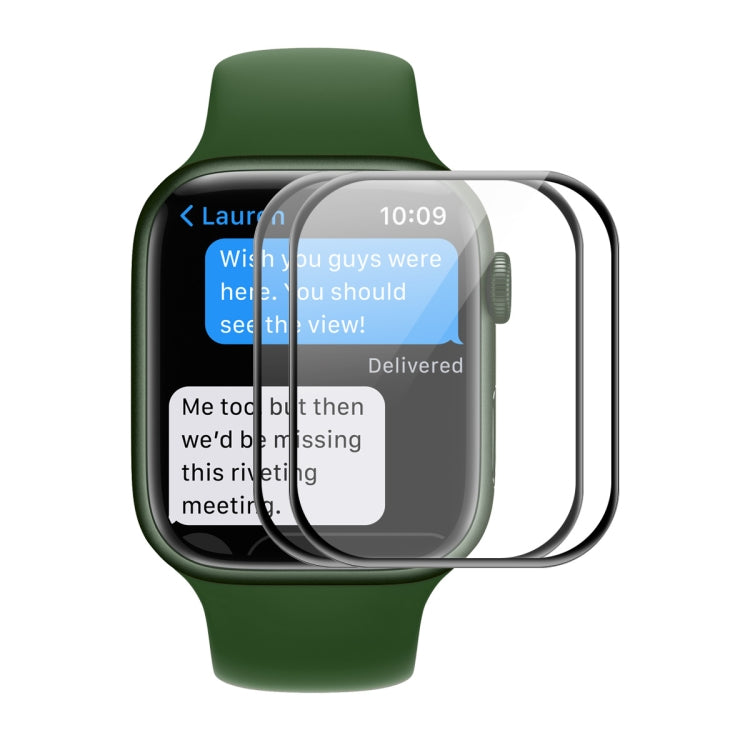 2 PCS ENKAY Hat-Prince Case Friendly 3D Full Screen PET Curved Hot Bending HD Screen Protector Film For Apple Watch Series 7 45mm(Black) - Others by ENKAY | Online Shopping South Africa | PMC TechLife | Buy Now Pay Later Mobicred