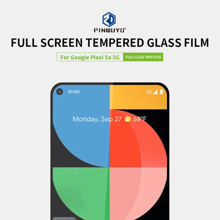 For Google Pixel 5A 5G PINWUYO 9H 2.5D Full Screen Tempered Glass Film(Black) - Google Tempered Glass by PINWUYO | Online Shopping South Africa | PMC TechLife | Buy Now Pay Later Mobicred