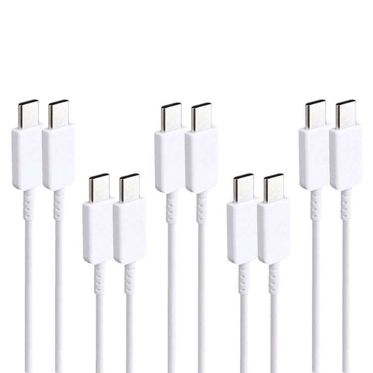 XJ-69 5 PCS 1m 3A USB-C / Type-C to Type-C TPU Charging Sync Data Cable for Mobile Phone(White) - free shipping - PMC TechLife - Order now!