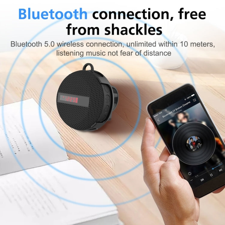 BT368 LED Digital Display Outdoor Portable IPX65 Waterproof Bluetooth Speaker(Black) - Waterproof Speaker by PMC TechLife | Online Shopping South Africa | PMC TechLife | Buy Now Pay Later Mobicred