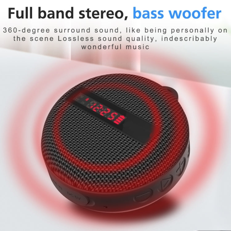 BT368 LED Digital Display Outdoor Portable IPX65 Waterproof Bluetooth Speaker(Red) - Waterproof Speaker by PMC TechLife | Online Shopping South Africa | PMC TechLife
