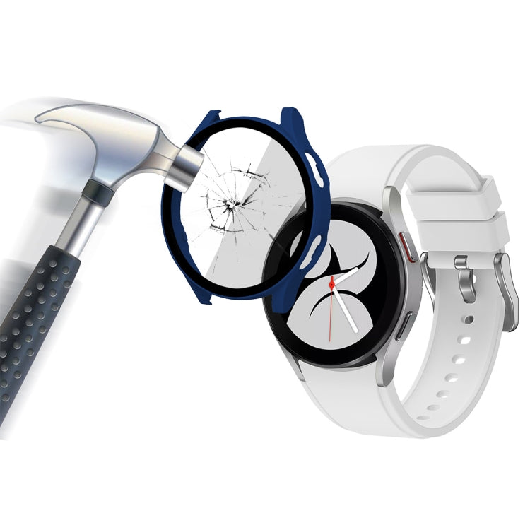 ENKAY Hat-Prince Full Coverage PC Frame + Tempered Glass Protector Composite Case for Samsung Galaxy Watch4 40mm(Dark Blue) - Watch Cases by ENKAY | Online Shopping South Africa | PMC TechLife | Buy Now Pay Later Mobicred