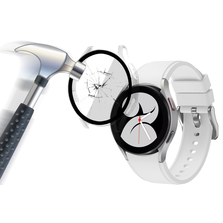 ENKAY Hat-Prince Full Coverage PC Frame + Tempered Glass Protector Composite Case for Samsung Galaxy Watch4 40mm(Transparent) - Watch Cases by ENKAY | Online Shopping South Africa | PMC TechLife | Buy Now Pay Later Mobicred