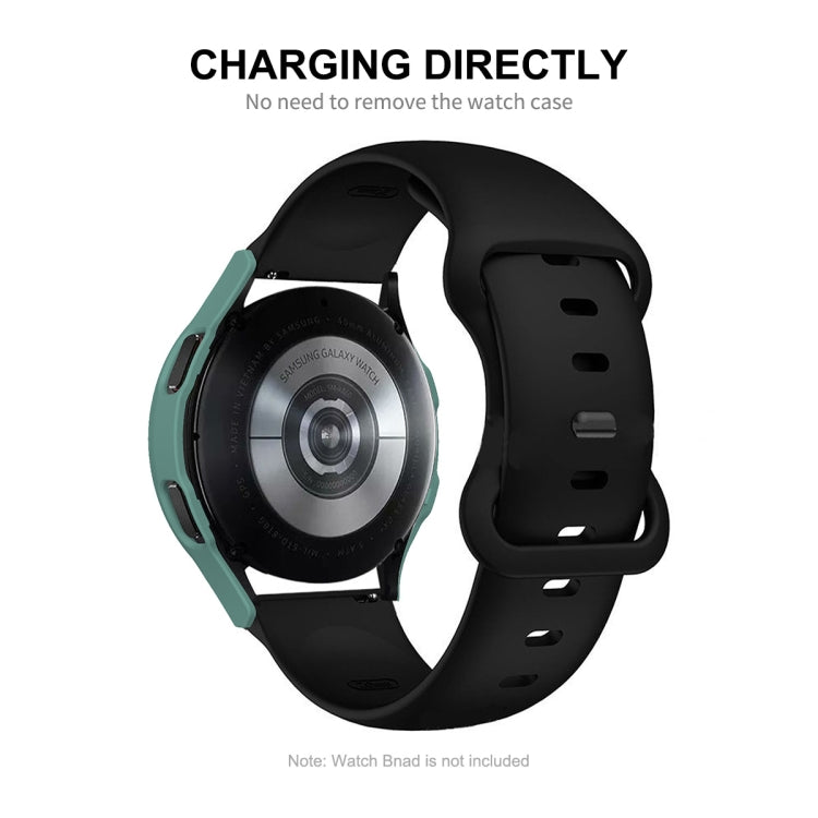 ENKAY Hat-Prince Full Coverage PC Frame + Tempered Glass Protector Composite Case for Samsung Galaxy Watch4 40mm(Silver) - Watch Cases by ENKAY | Online Shopping South Africa | PMC TechLife | Buy Now Pay Later Mobicred