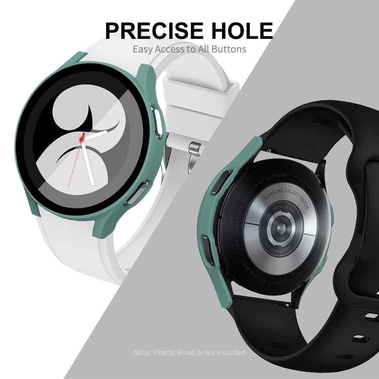ENKAY Hat-Prince Full Coverage PC Frame + Tempered Glass Protector Composite Case for Samsung Galaxy Watch4 40mm(White) - Watch Cases by ENKAY | Online Shopping South Africa | PMC TechLife | Buy Now Pay Later Mobicred